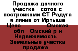 Продажа дачного участка 6 соток с постройками СТ Радуга, 1-я линия от Иртыша. › Цена ­ 650 000 - Омская обл., Омский р-н Недвижимость » Земельные участки продажа   